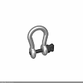 Silver Metal Shackle With U Shaped Design And Black Bolt Fastener