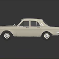 Vintage Beige Sedan Car With Retro Design Shiny Surface And Black Background