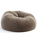 Comfortable Beige Bean Bag Chair With Gray Blanket For Cozy Living Room