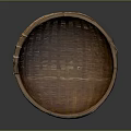 Handmade Round Bamboo Woven Basket For Household Storage With Natural Texture
