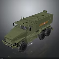 Olive Green Heavy Duty Military Tactical Truck With Six Wheel Drive And Roof Gear