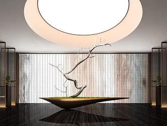 Tree branch sculpture installation 3d model