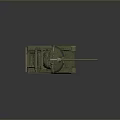 3D Rendered Military Tank With Green Camouflage Tracks And Long Gun Barrel