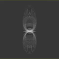 White Abstract Sculpture With Radial Petal Design And Reflection On Gray Background