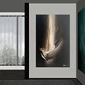 Large Abstract Paintings in Modern Interior With Floor to Ceiling Windows and Rug
