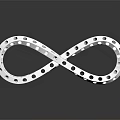 White Circular Loop With Holes Forming Infinity Shape Design Element