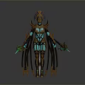 Other Sci Fi Character 3D Model With Armored Design Glowing Blue Accents And Weapons