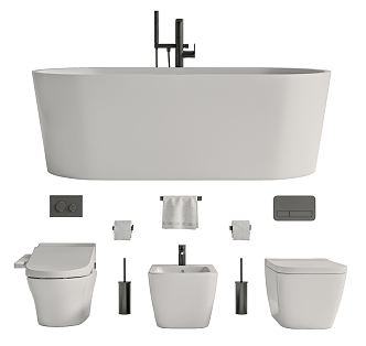 Modern Bathtub Toilet Combo 3d model