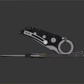 Folding Knife With Carbon Fiber Handle And Metal Blade Circular Hole Design