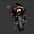 Red Sport Motorcycle With Sleek Body Design Shiny Surface And Dark Background Reflection