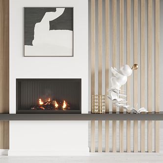 Modern Fireplace Ornaments Combination 3d model