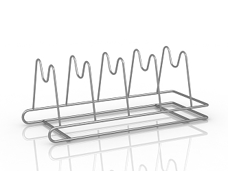 Modern dish rack with embedded pull basket 3d model