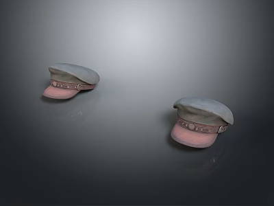 Two Decorative Hats With Pink Brim And Ornate Details For Daily Household Use 3d model