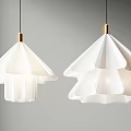 Modern White Petal Shaped Pendant Lights With Golden Top And Elegant Design