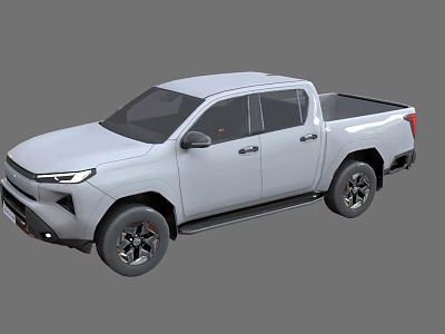 White Pickup Truck With Crew Cab And Off Road Wheels Design 3d model