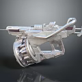 Futuristic Mechanical Weapon Design With Metal Barrel Grip And Gear Mechanism