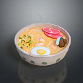 Steaming Hot Ramen Bowl with Sliced Meat Soft Boiled Egg Green Onions and Savory Soup