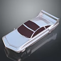Silver Sports Car With Rear Spoiler Dark Windows And Streamlined Design