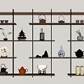 New Chinese Style Storage Rack 3d model