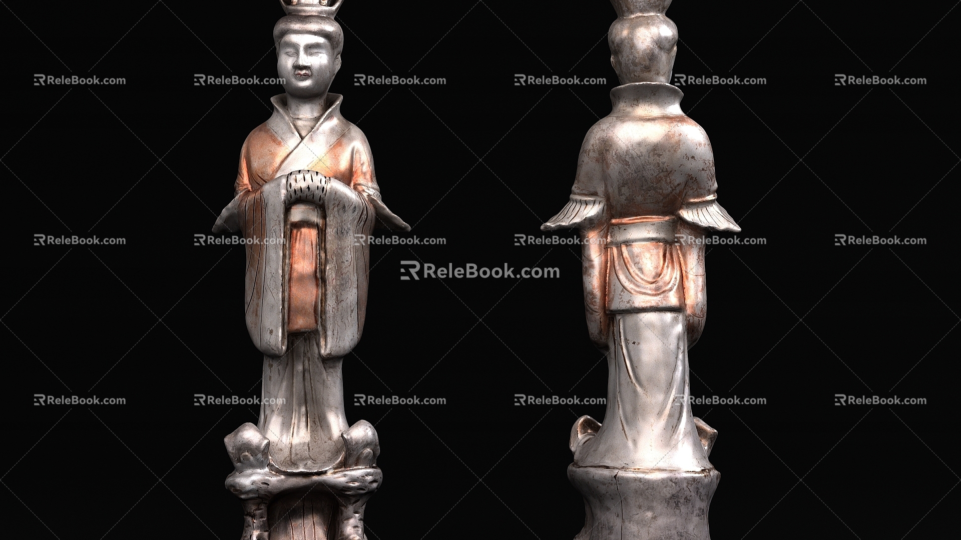 Cultural Relics and Antiques Burial Painted Lady Figurines 3d model