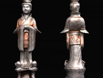 Cultural Relics and Antiques Burial Painted Lady Figurines 3d model