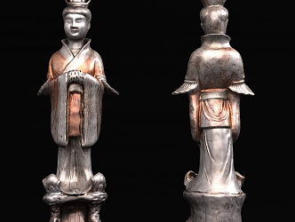 Cultural Relics and Antiques Burial Painted Lady Figurines 3d model