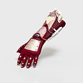 Advanced Mechanical Prosthetic Arm With Robotic Joints And Red Exterior Design