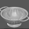 Stainless Steel Perforated Colander With Double Handles For Kitchen Draining 3d model