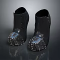 Edgy Black Boots With Spiked Metal Sole And Contemporary Fashion Design