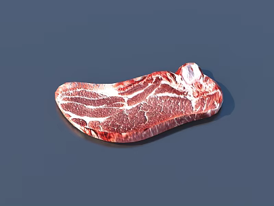 Fresh Marbled Raw Steak With Juicy Meat Texture And Red Color 3d model