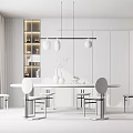 Modern Dining Table and Chair Combination 3d model
