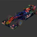 Red Bull Formula 1 Race Car With Red And Blue Livery And Logo