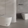 Minotti White Modern Toilets with Sleek Design in Minimalist Bathroom Space