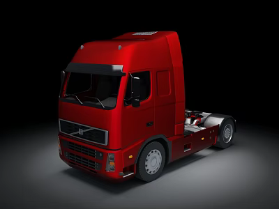 Red Volvo Heavy Duty Truck Cab Design With Modern Exterior Features 3d model