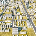 Modern Aerial View Urban Age Planning Aerial View 3d model