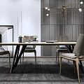 Modern Dining Table Chair Combination Dining Table Chair 3d model