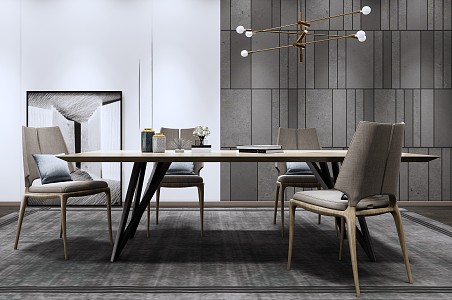 Modern Dining Table Chair Combination Dining Table Chair 3d model