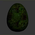 Mystery Creature Egg With Green Brown Textured Surface On Gray Gradient Background 3d model