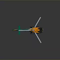 Green and Orange Sheriff Helicopter with Marked Body and Rotors