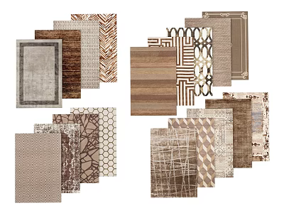 Stylish Square Rugs With Various Patterns And Modern Designs For Home Decor 3d model