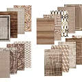 Stylish Square Rugs With Various Patterns And Modern Designs For Home Decor 3d model
