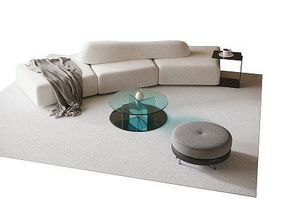 Modern Sofa Coffee Table Combination Coffee Table Sofa Stool 3d model