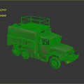 Military Style Olive Green Utility Vehicle With Roof Cargo Rack And Six Wheel Drive