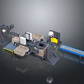 Industrial Machinery Equipment System With Mechanical Arms And Conveyor Belt Components