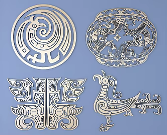 1025 Metal Carved 12 3d model
