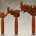 Tang style bucket arch wood for corner section stigma section 3d model