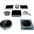 Modern Mini Round Induction Cooker Electric Ceramic Cooker Light Wave Cooker Induction Cooker Induction Cooker Integrated Panel 3d model