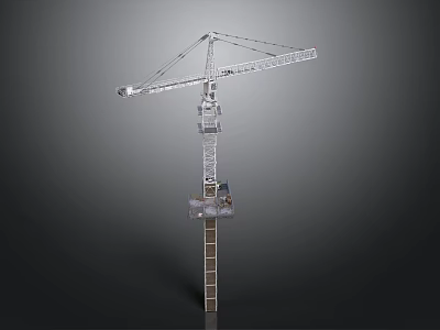 Industrial Tower Crane Construction Equipment With Long Metal Boom And Platform 3d model