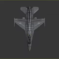 Modern Gray Fighter Jet With Cockpit Aerodynamic Wings And Missiles On Dark Background