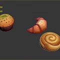 Freshly Baked Assorted Pastries Including Cupcake Croissant And Cinnamon Roll